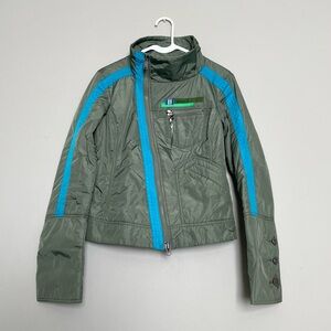 Vintage Y2K Diesel Women's Nylon Biker Short Jacket